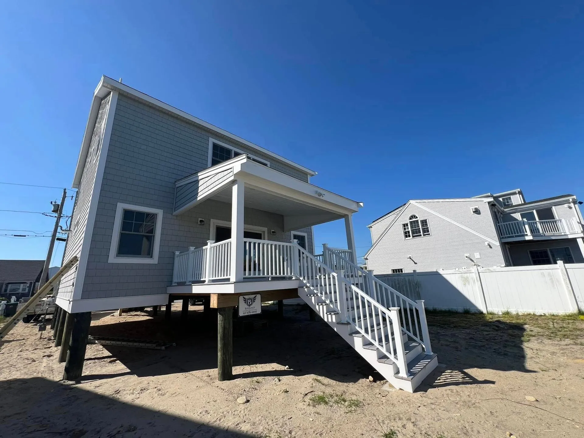 Custom deck built by Biviano General Contracting on the South Shore