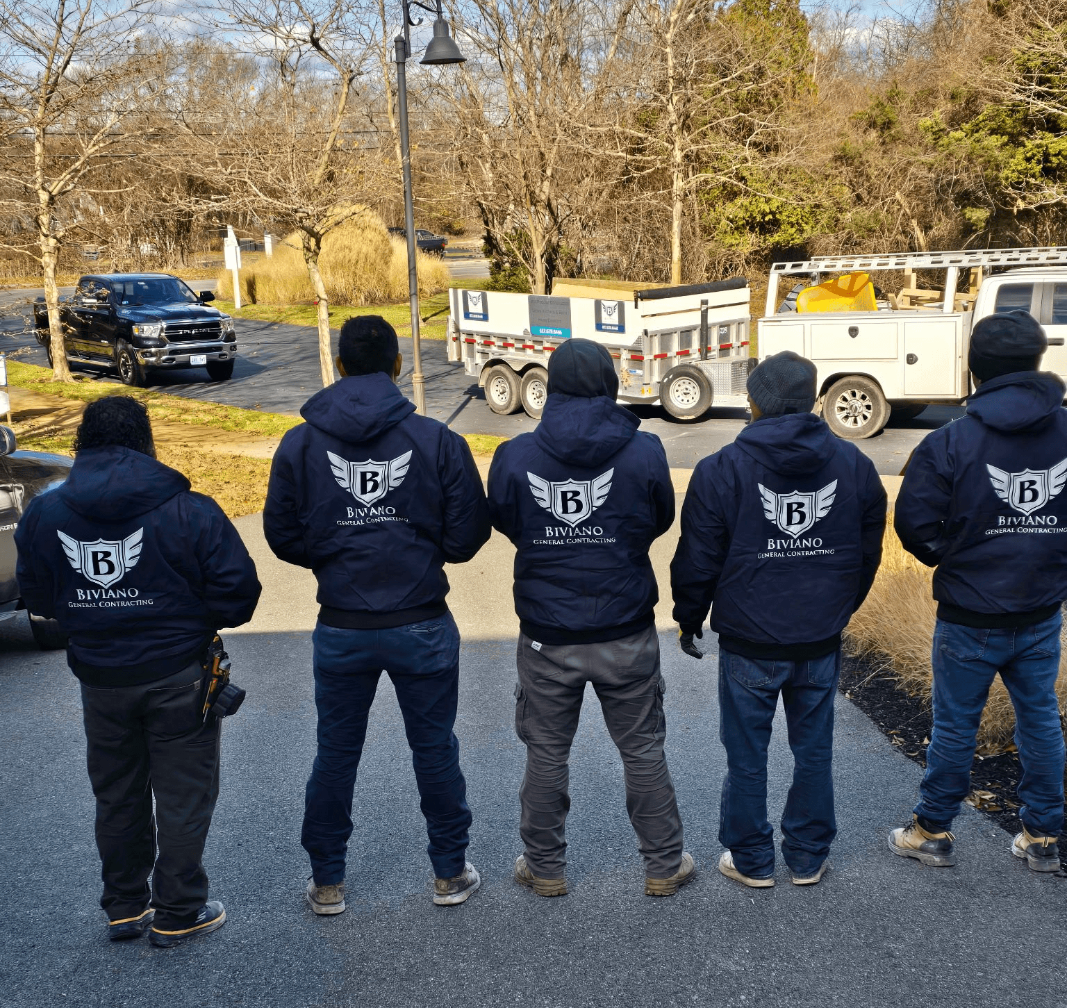 The Biviano General Contracting crew on a South Shore job site