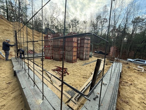 Biviano General Contracting crew preparing a foundation on a South Shore home site