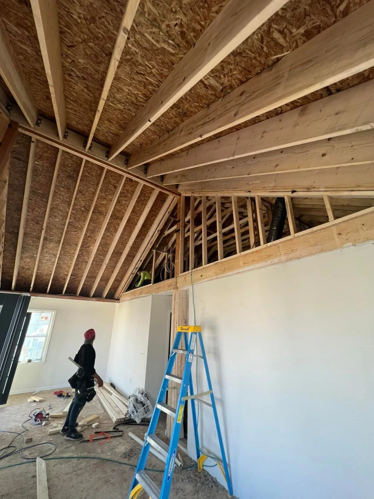 Home addition framing and construction
